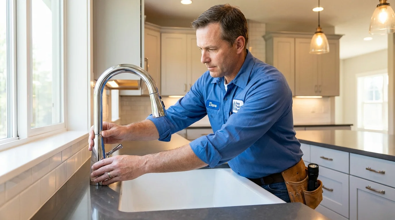 Kitchen faucet installation by Johns Plumbing LLC in New Waterford